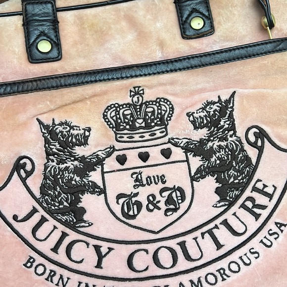 Vintage Y2K Juicy Couture Velour Messenger Laptop Bag Pink Velour.. - Picture 11 of 11